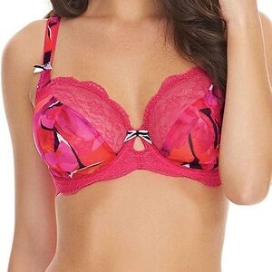 Freya hot pink semi sheer 28DD bra